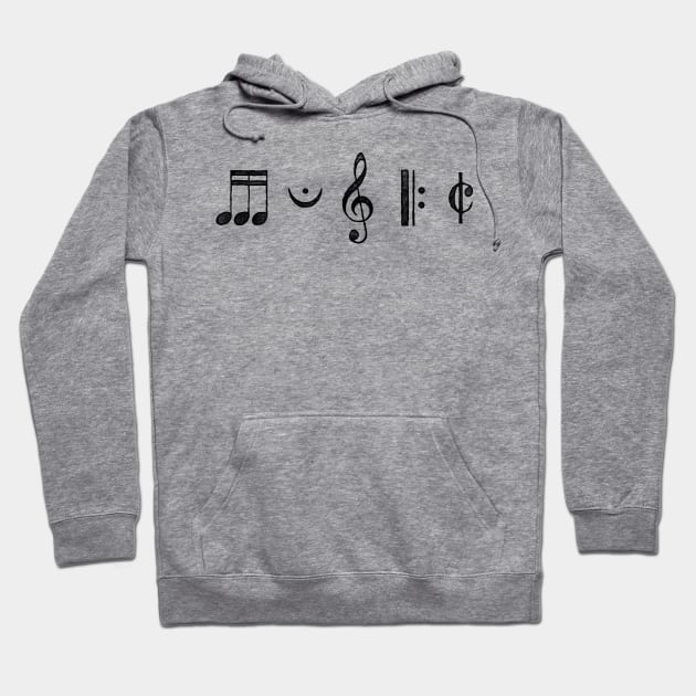 Music in Glyphs Hoodie by SchaubDesign